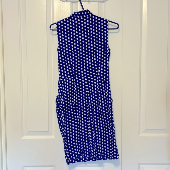 Classic Pin-Up Blue & White Polka Dot Pencil Press - Picture 3 of 5